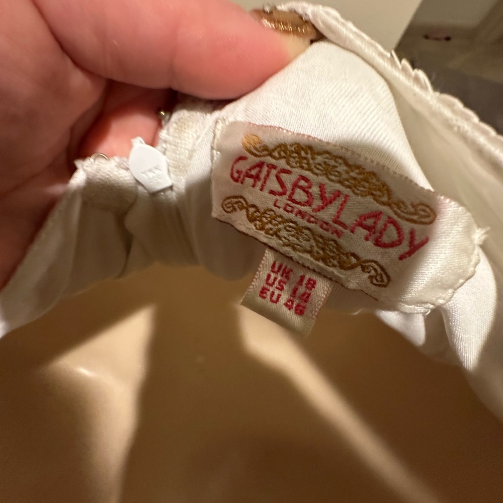 Gatsby Lady Beaded Vintage Wedding Dress. 
**WORN ONCE** **Like New** - Picture 6 of 6